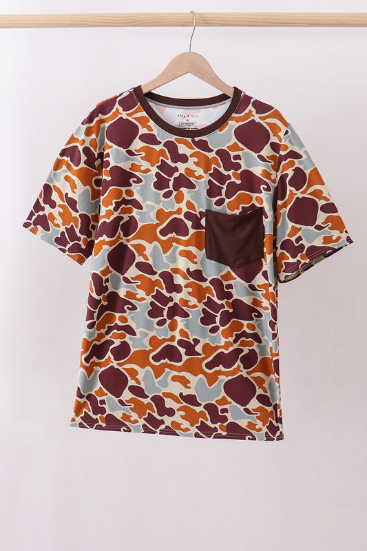 Camouflage print bamboo gown