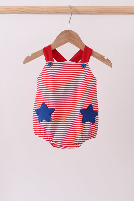 Red stripe star applique bubble