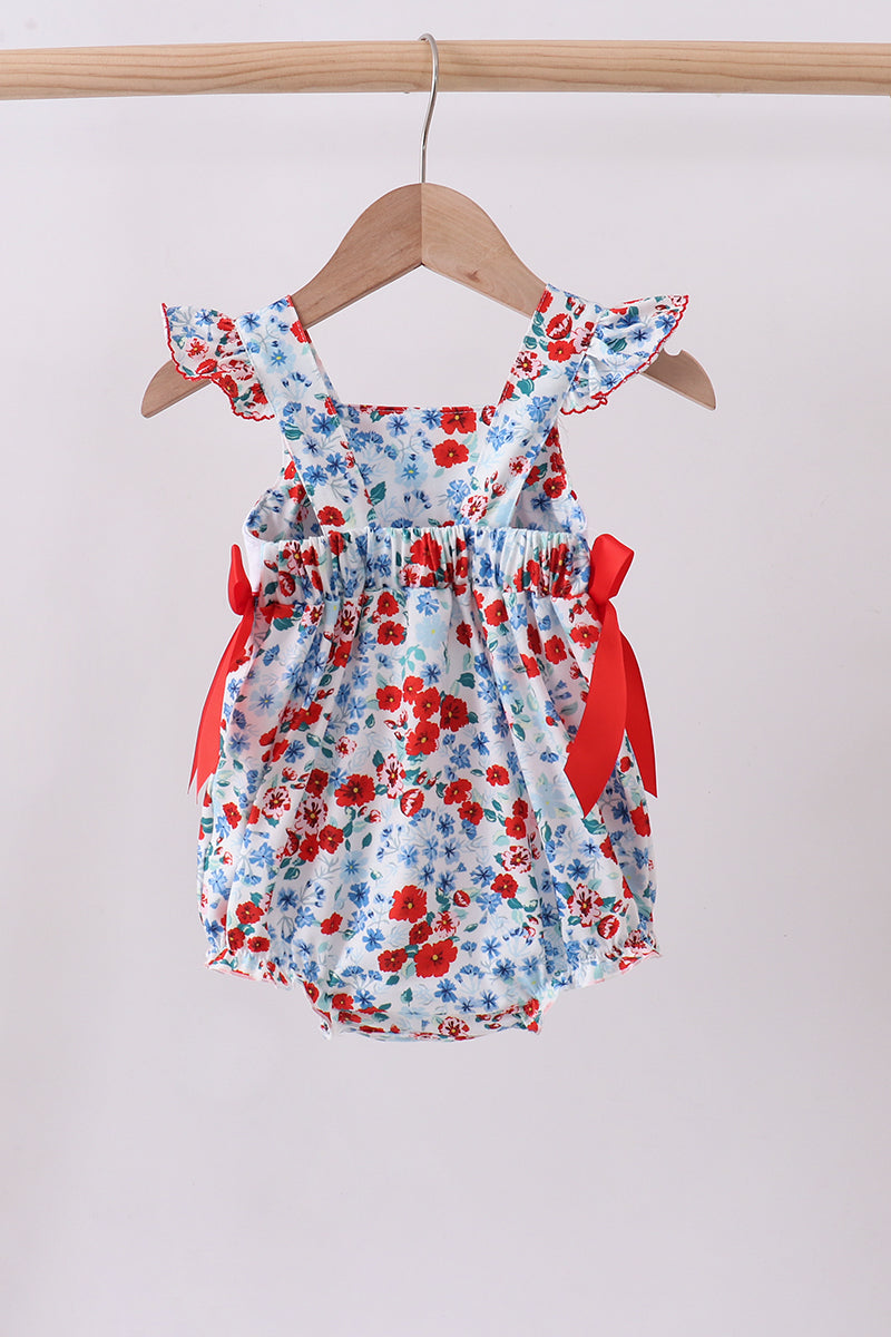 Red floral MAMA's Girl embroidery bubble